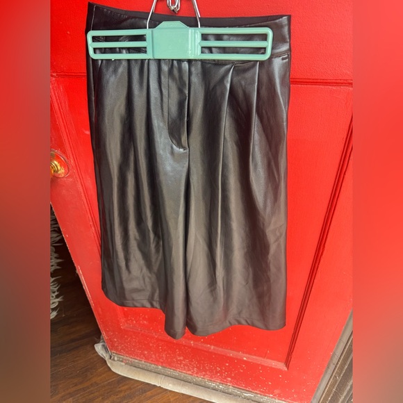 Black Armani Exchange Leather Culotte Trouser
